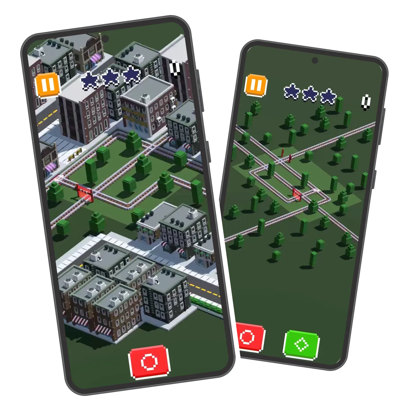 Two phones running Cross Tracks